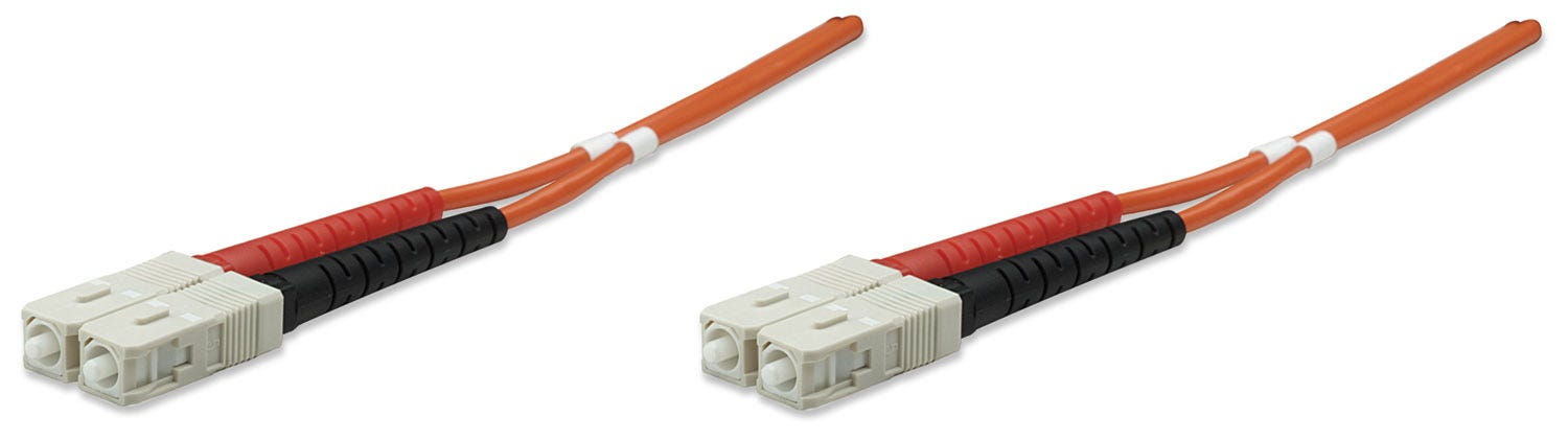 Intellinet Fiber Optic Patch Cable, OM2, SC/SC, 3m, Orange, Duplex, Multimode, 50/125 µm, LSZH, Fibre, Lifetime Warranty