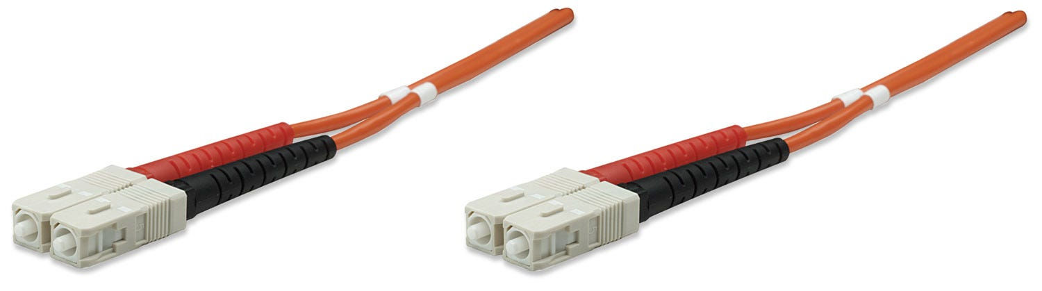 Intellinet Fiber Optic Patch Cable, OM2, SC/SC, 5m, Orange, Duplex, Multimode, 50/125 µm, LSZH, Fibre, Lifetime Warranty