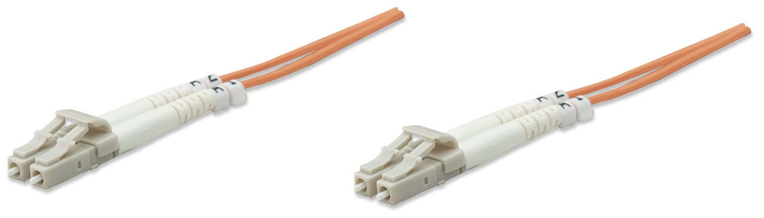 Intellinet Fiber Optic Patch Cable, OM2, LC/LC, 5m, Orange, Duplex, Multimode, 50/125 µm, LSZH, Fibre, Lifetime Warranty