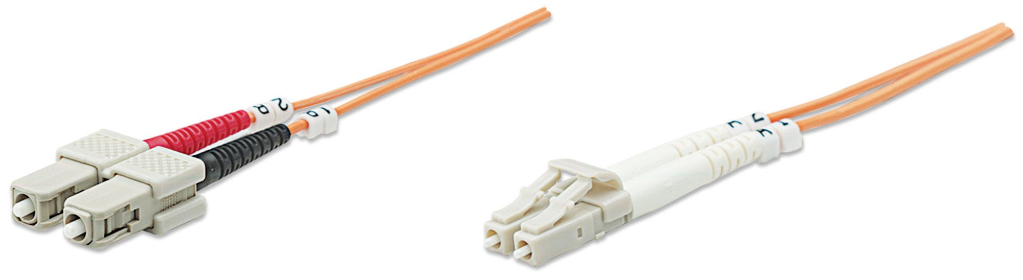 Intellinet Fiber Optic Patch Cable, OM2, LC/SC, 5m, Orange, Duplex, Multimode, 50/125 µm, LSZH, Fibre, Lifetime Warranty