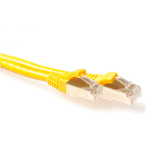 ACT Yellow 15 meter SFTP CAT6A patch cable snagless with RJ45 connectors