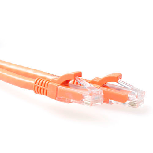 ACT Orange 1.5 meter U/UTP CAT6A patch cable snagless with RJ45 connectors