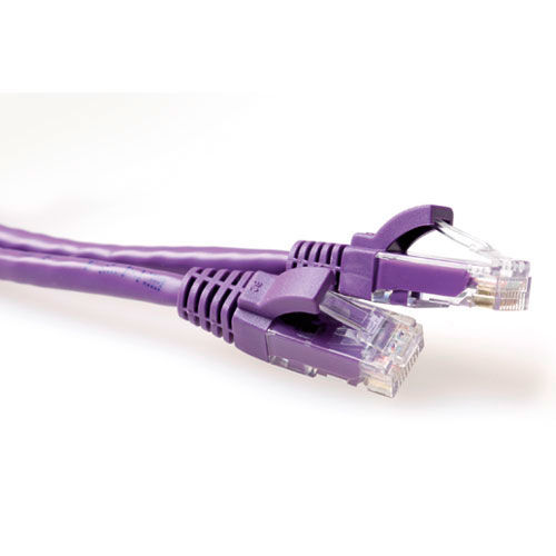 ACT Purple 5 meter U/UTP CAT6A patch cable snagless with RJ45 connectors