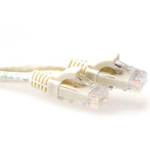 ACT Ivory 7 meter U/UTP CAT6A patch cable snagless with RJ45 connectors