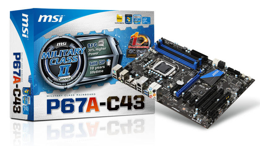 MSI P67A-C43 (B3) Intel® P67 LGA 1155 (Socket H2) ATX