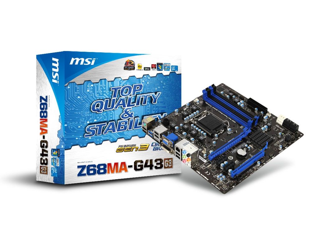 MSI Z68MA-G43 (G3) motherboard Intel Z68 LGA 1155 (Socket H2) micro ATX