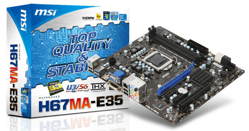 MSI H67MA-E35 (B3) Intel® H67 LGA 1155 (Socket H2) micro ATX