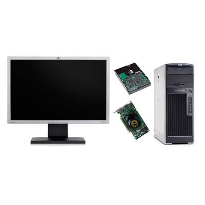 HP xw6400 Intel® Xeon® 2.33GHz Workstation with LP2465 Flat Panel Monitor, nVidia Quadro FX1500 256 MB PCIe Graphics and 250 GB HDD