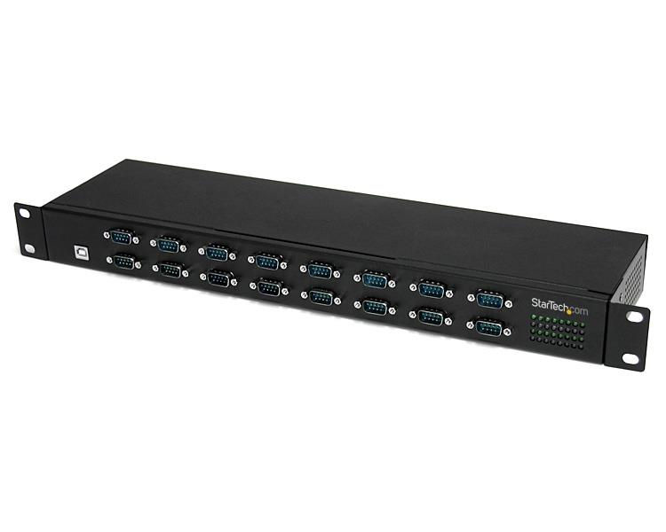 StarTech.com 16 Port Rackmount FTDI USB to Serial COM Adapter Hub - RS232 Multiplexer