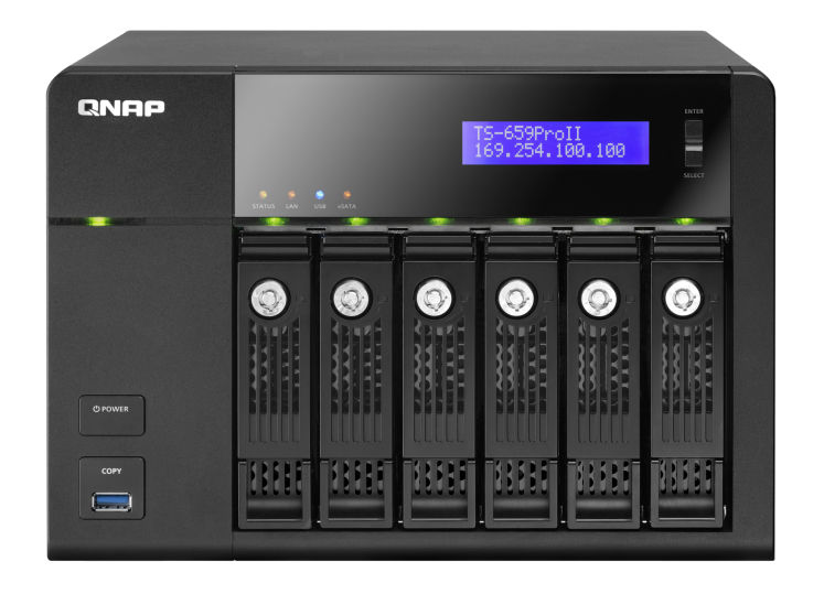 QNAP TS-659 PRO II, 3x 1 TB Tower Intel Atom® 1 GB DDR3 3 TB Linux Black