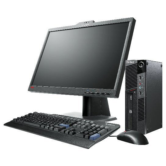 Lenovo ThinkCentre M91p USFF + 24" monitor Intel® Core™ i5 i5-2400S 4 GB DDR3-SDRAM 500 GB Windows 7 Professional PC Black