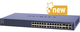 NETGEAR ProSafe™ 24 Port 10/100 Stackable Smart Switch + 4 Gigabit Ports