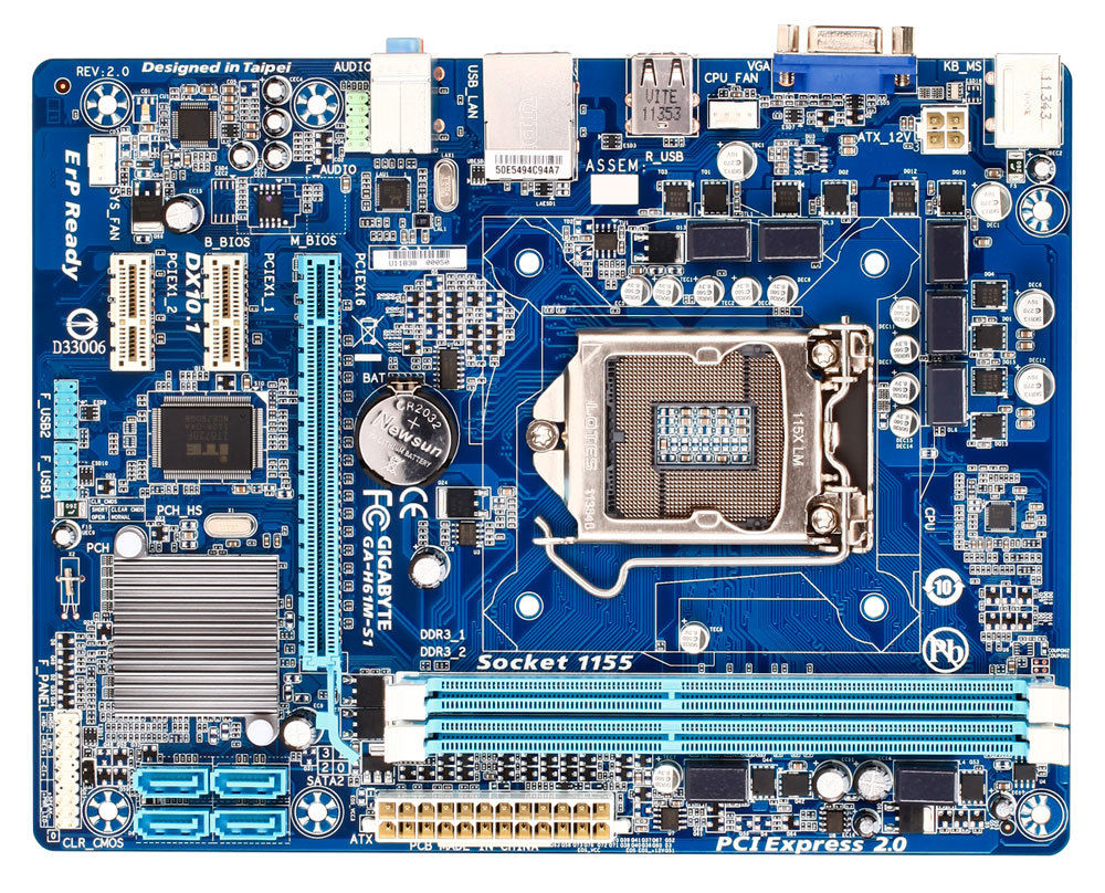 GIGABYTE GA-H61M-S1 motherboard Intel® H61 LGA 1155 (Socket H2) micro ATX