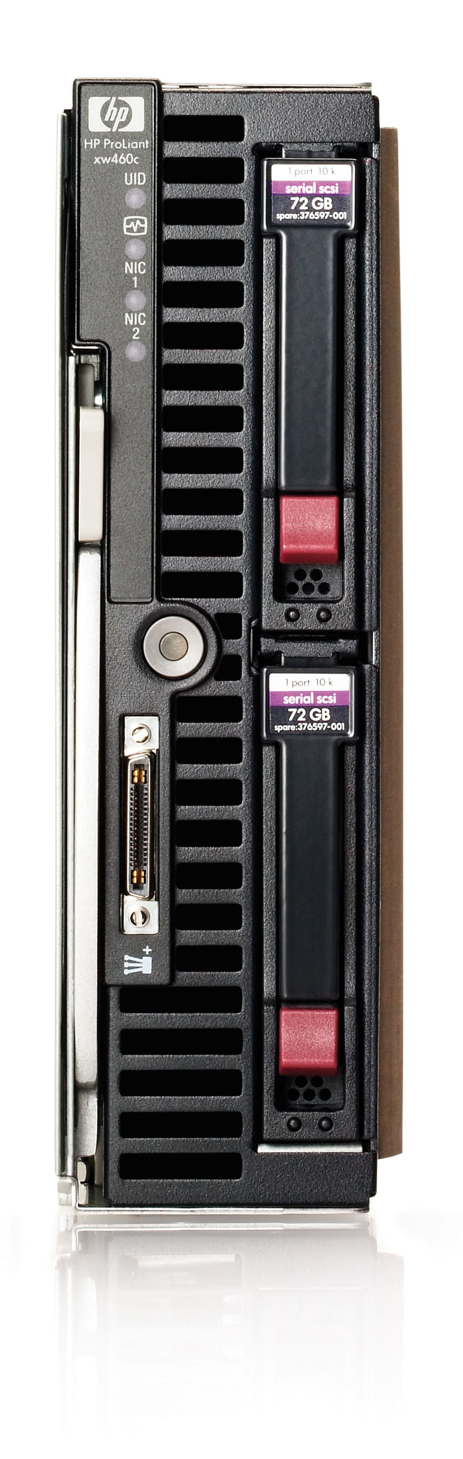 HP ProLiant xw460c Intel® Xeon® 5000 Sequence 5120 2 GB DDR2-SDRAM 72 GB HDD NVIDIA® Quadro® FX 540M Windows XP Professional Workstation Black, Grey