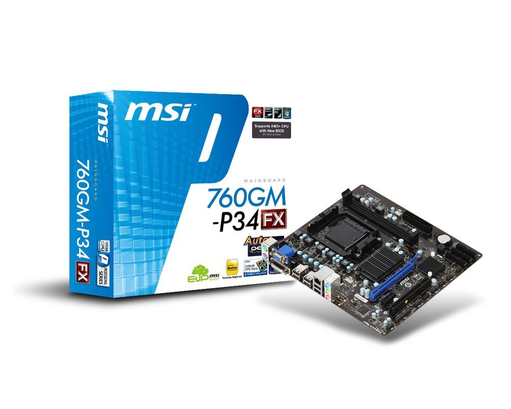 MSI 760GM-P34 (FX) AMD 760G Socket AM3+ micro ATX