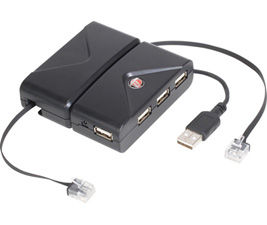 Targus Travel USB 2.0 4-port Hub + Ethernet Cable 480 Mbit/s Black