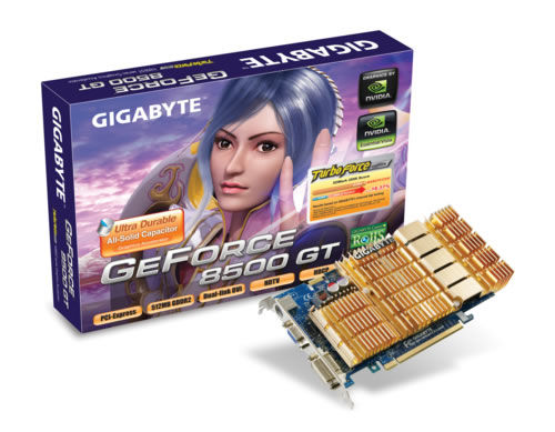 GIGABYTE GV-NX85T512HP graphics card NVIDIA GeForce 8500 GT GDDR2