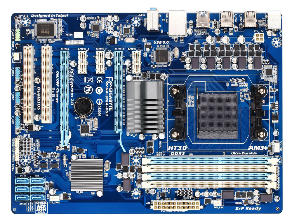 GIGABYTE GA-970A-DS3 motherboard AMD 970 Socket AM3+ ATX