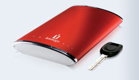 Iomega 250 GB eGo FireWire/USB external hard drive 5400 RPM Red