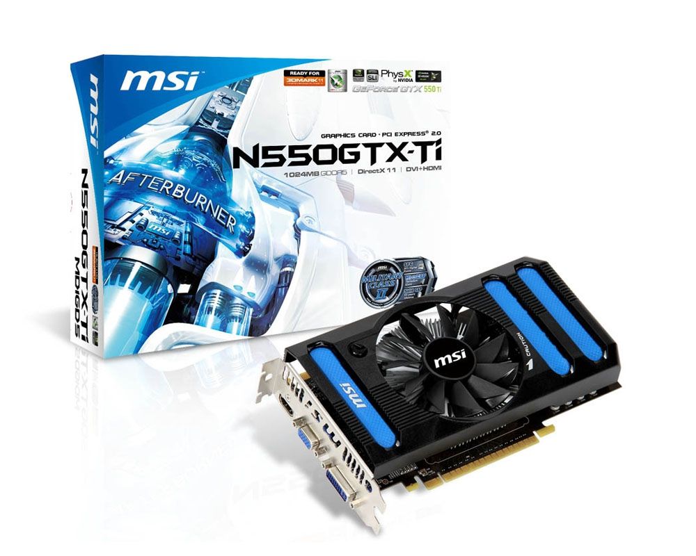 MSI N550GTX-TI-MD1GD5 graphics card NVIDIA GeForce GTX 550 Ti 1 GB GDDR5