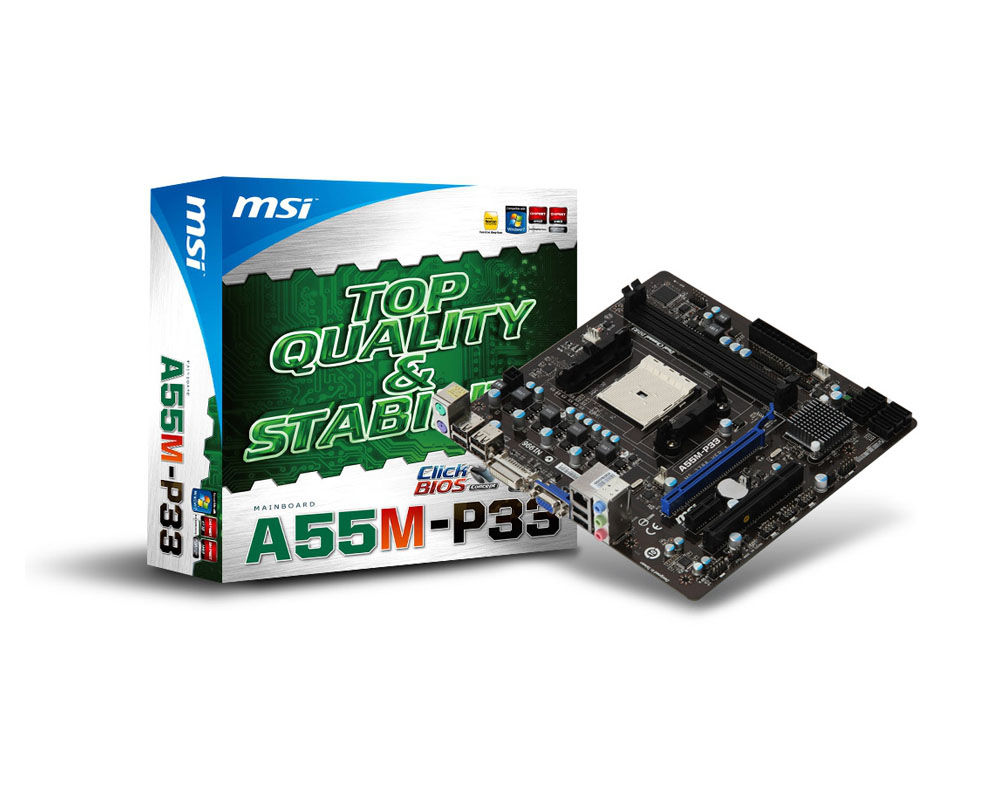 MSI A55M-P33 motherboard AMD A55 Socket FM1 micro ATX