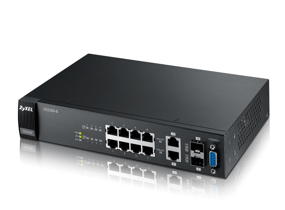 Zyxel GS2200-8 Managed L2 1U Black