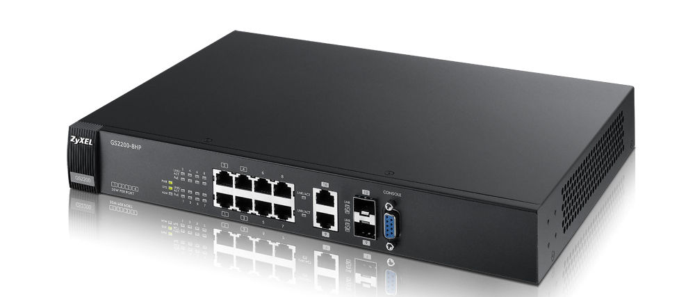 Zyxel GS2200-8HP Managed L2 Power over Ethernet (PoE) Black