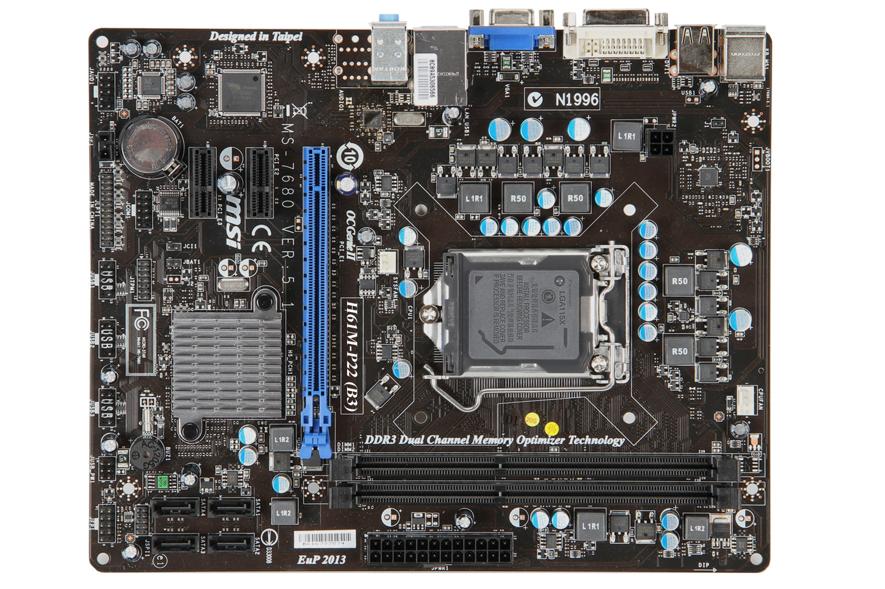 MSI H61M-P22 (B3) Intel® H61 LGA 1155 (Socket H2) micro ATX