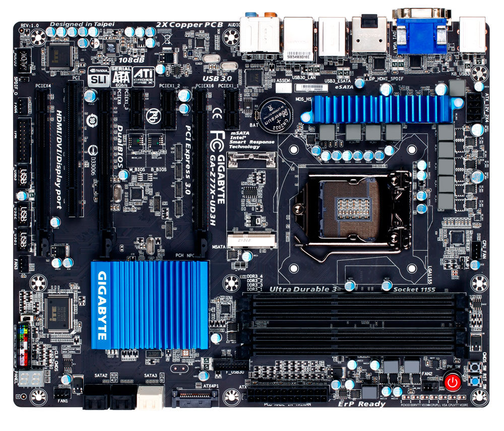 GIGABYTE GA-Z77X-UD3H-WB motherboard Intel® Z77 Express LGA 1155 (Socket H2) ATX
