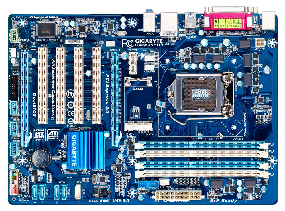 GIGABYTE GA-P75-D3 (rev. 1.0) Intel B75 LGA 1155 (Socket H2) ATX
