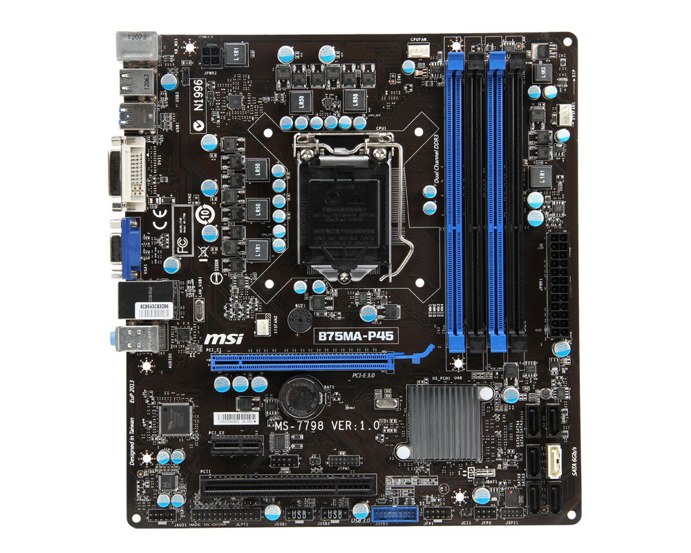 MSI B75MA-P45 motherboard Intel B75 LGA 1155 (Socket H2) micro ATX
