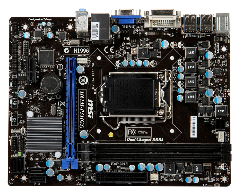 MSI H61M-P31 (G3) motherboard Intel® H61 LGA 1155 (Socket H2) micro ATX