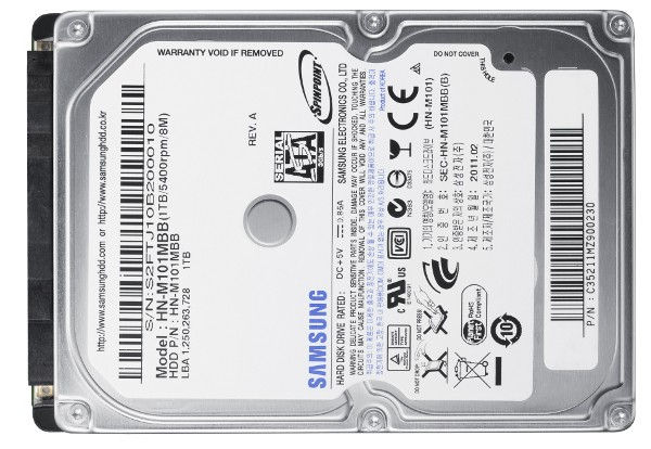 Samsung Spinpoint M HN-M101MBB internal hard drive 1 TB 5400 RPM 8 MB 2.5" Serial ATA II