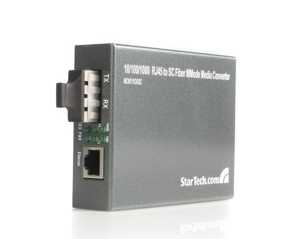StarTech.com RJ45 to SC Fiber Multi Mode Media Converter network media converter Grey