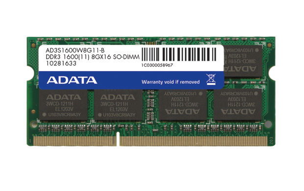 ADATA 8GB DDR3 - 1600 MHz memory module 204-pin SO-DIMM