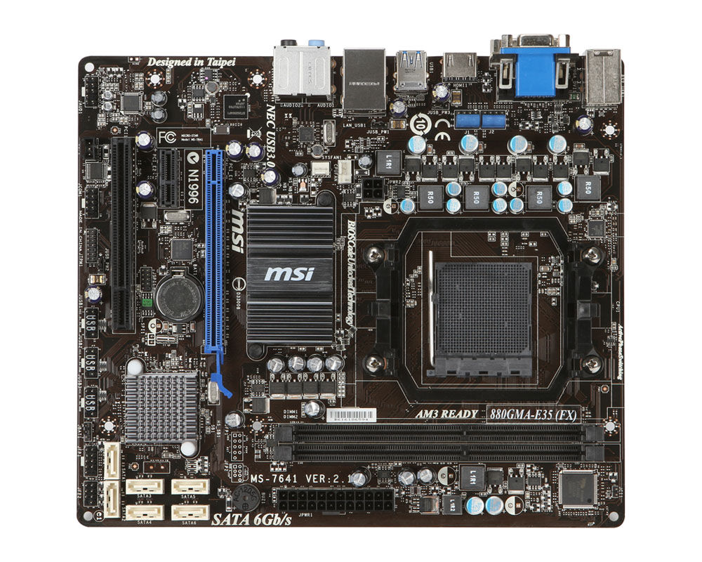 MSI 880GMA-E35 (FX) AMD 880G Socket AM3+ micro ATX