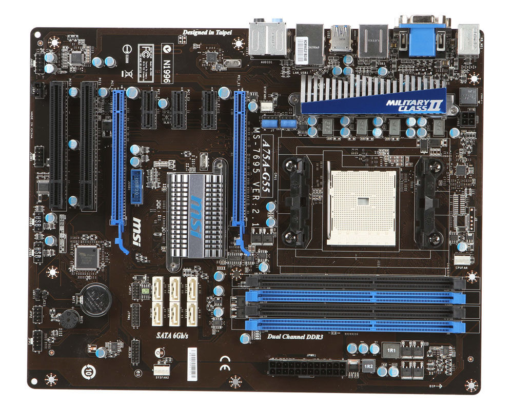 MSI A75A-G55 AMD A75 Socket FM1 ATX