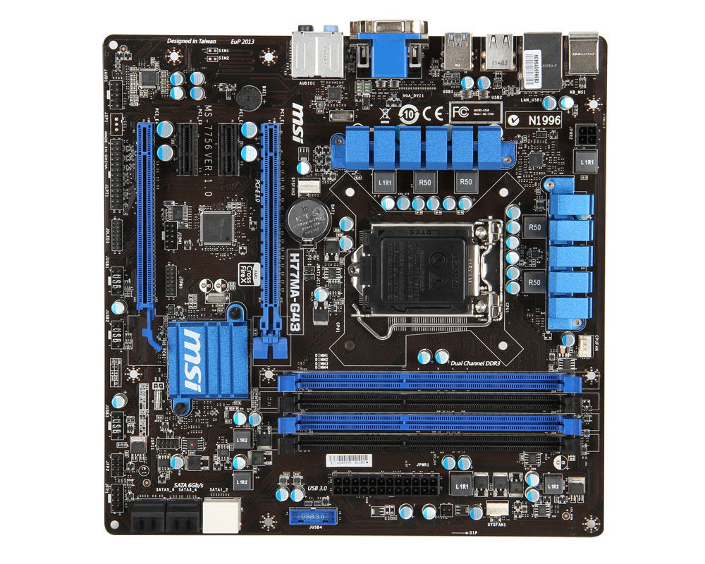 MSI H77MA-G43 Intel H77 LGA 1155 (Socket H2) micro ATX