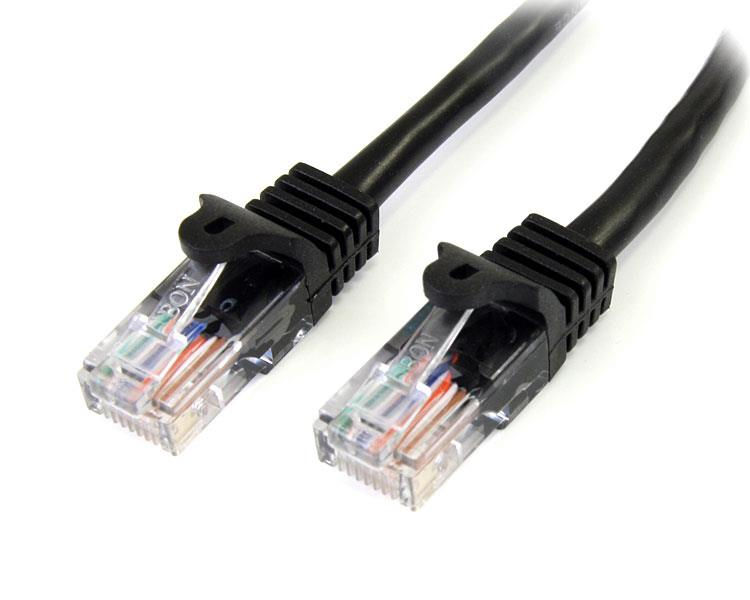 StarTech.com Cat5e Patch Cable with Snagless RJ45 Connectors - 15m, Black