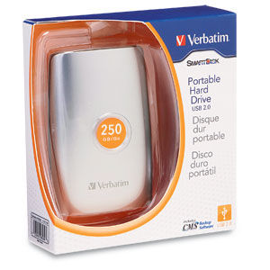Verbatim 250GB USB external hard drive 5400 RPM 2.0