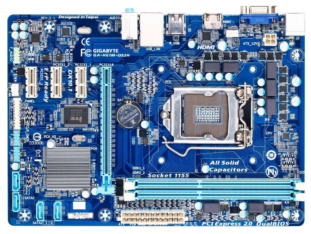GIGABYTE GA-H61M-DS2H motherboard Intel® H61 LGA 1155 (Socket H2) micro ATX
