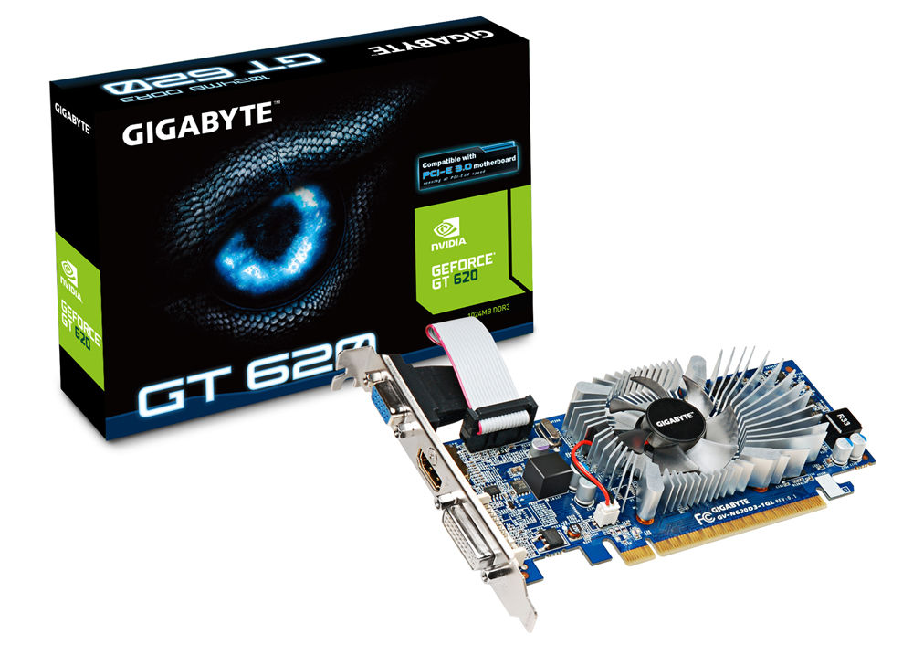 GIGABYTE GV-N620D3-1GL graphics card NVIDIA GeForce GT 620 1 GB GDDR3