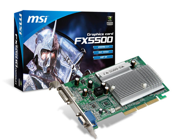 MSI FX5500-D256H graphics card NVIDIA GeForce FX 5500 0.25 GB GDDR