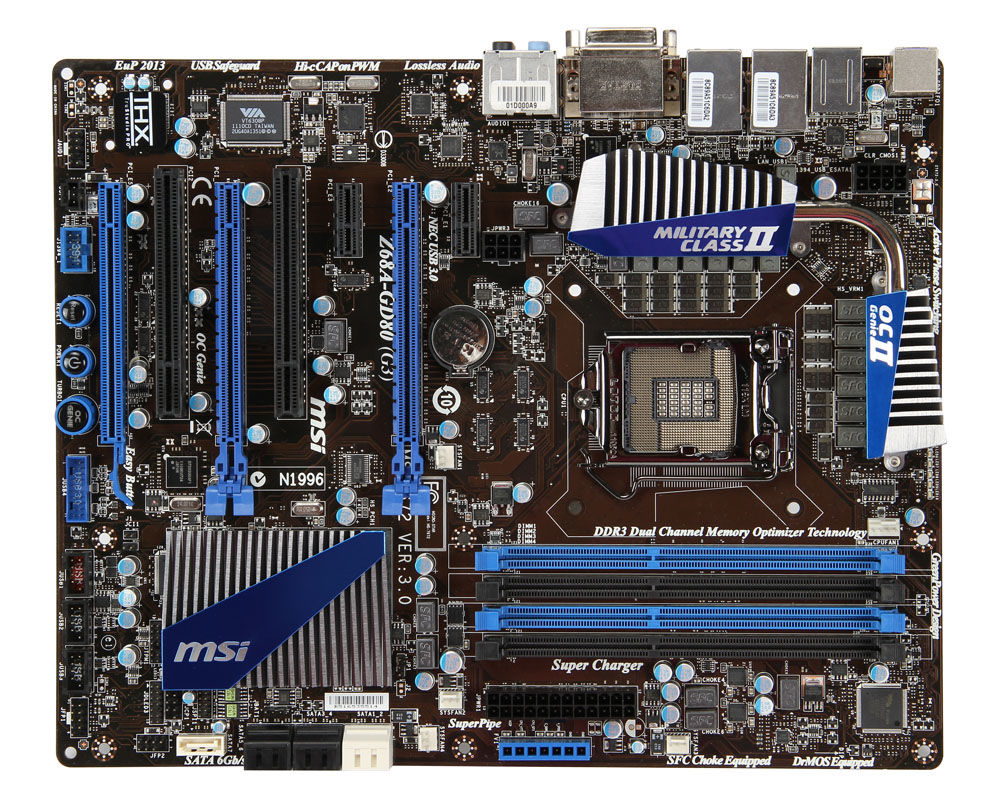 MSI Z68A-GD80-G3 motherboard Intel Z68 LGA 1155 (Socket H2) ATX