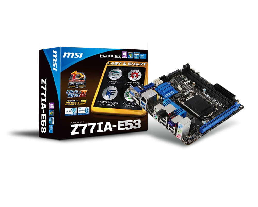 MSI Z77IA-E53 Intel Z77 LGA 1155 (Socket H2) mini ITX
