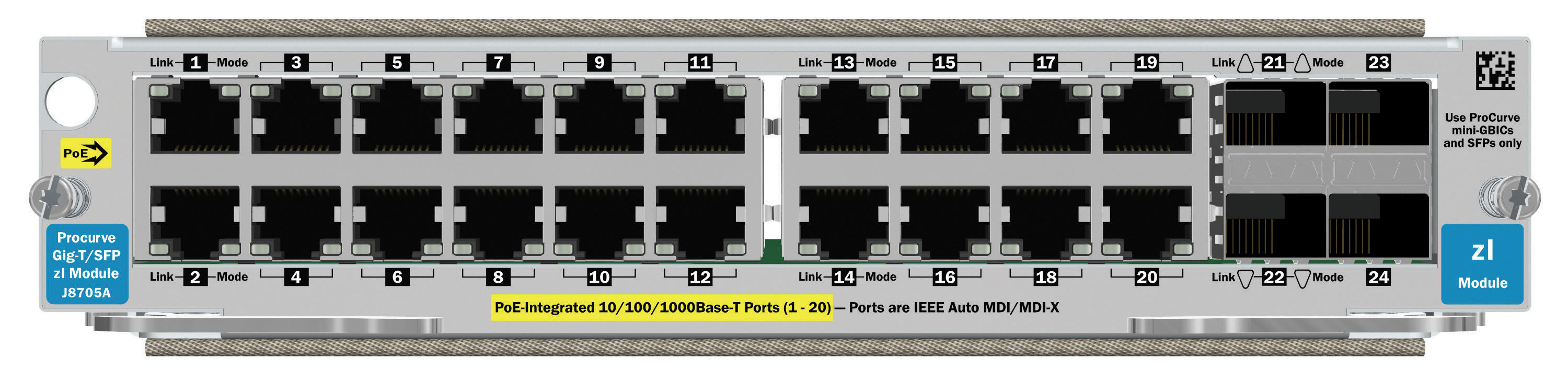 HP ProCurve Switch 5400zl 20p 10/100/1000 + 4p Mini-GBIC Module