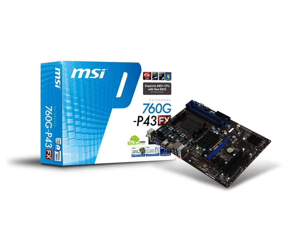 MSI 760G-P43 (FX) motherboard AMD 760G Socket AM3+ ATX