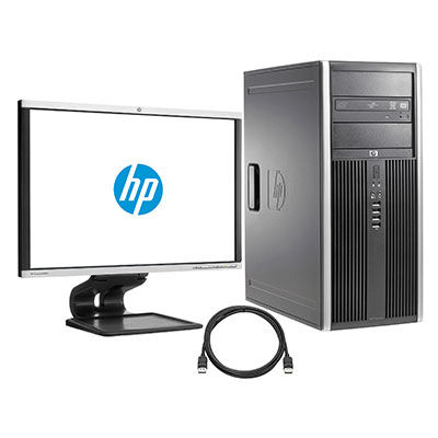 HP Compaq Elite 8300 CMT + Compaq LA2405x Intel® Core™ i7 i7-3770 4 GB DDR3-SDRAM 500 GB HDD NVIDIA® NVS™ 310 Windows 7 Professional Mini Tower PC Black