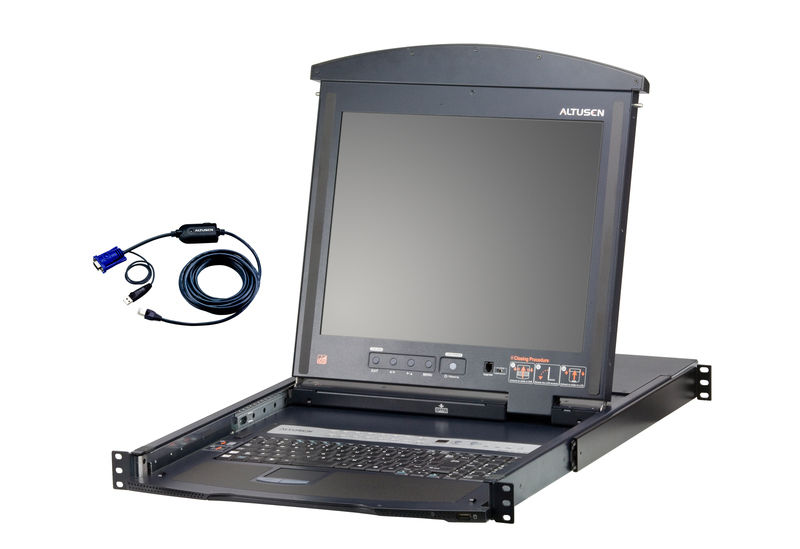 ATEN KL1516AMUKIT rack console 43.2 cm (17") 1280 x 1024 pixels Metal Black