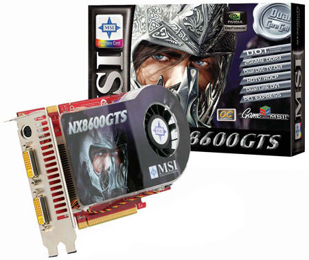MSI NX8600GTS-T2D256E-HD-OC GeForce 8600 GTS GDDR3